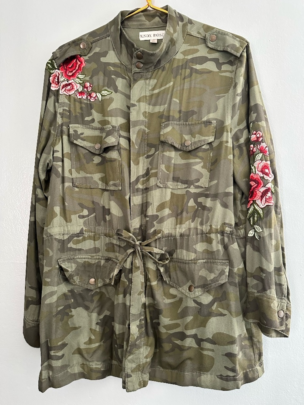 KNOX ROSE ARY BUTTON DOWN & ZIPPER JACKET WITH ROSE EMBROIDERY